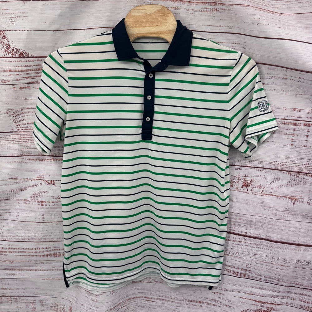 RLX Ralph Lauren Golf Polo Shirt Mens‎ Large Stripe Wicking Performance Athletic